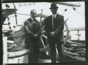 Image of On board Thetis,  Falk, captain, and Brown